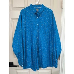 Cinch Button Down Shirt Men XL Blue Paisley Western Long Sleeve Cowboy